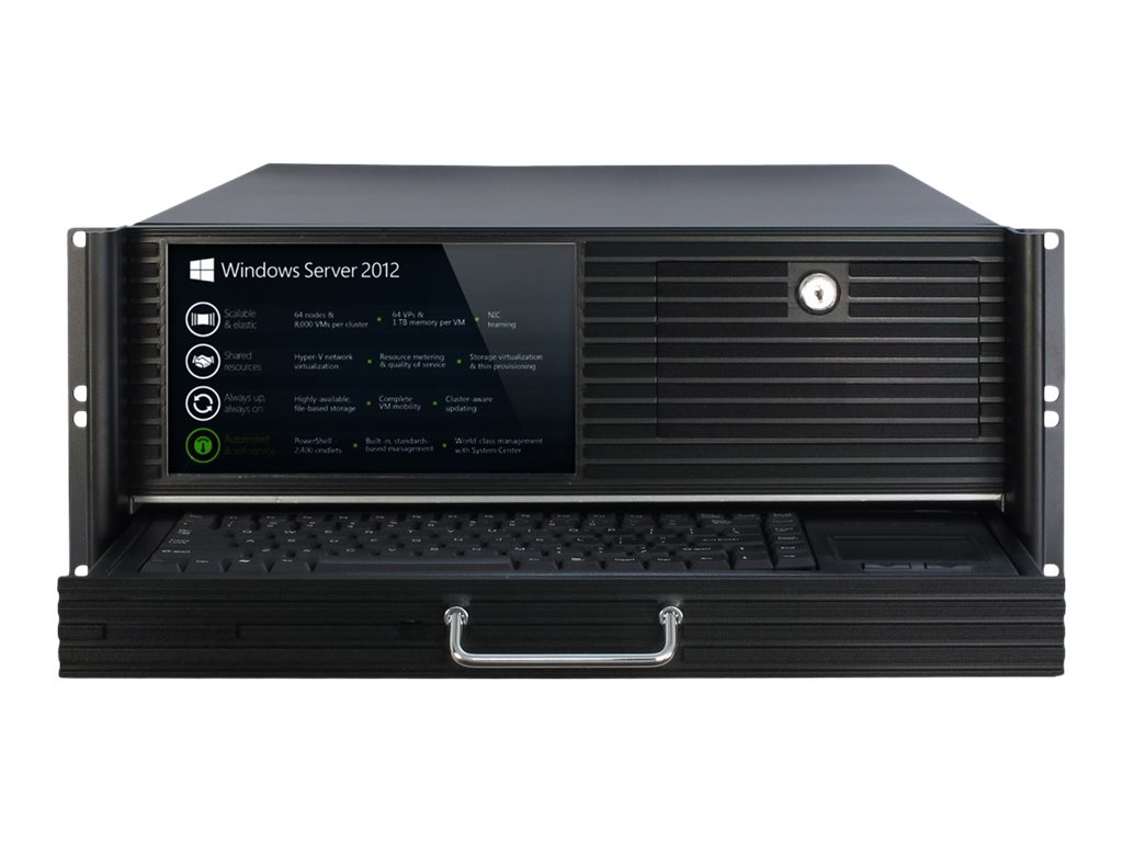 Inter-tech 4u 4452-tft Med Indbygget Skærm/tastatur Rack Sort