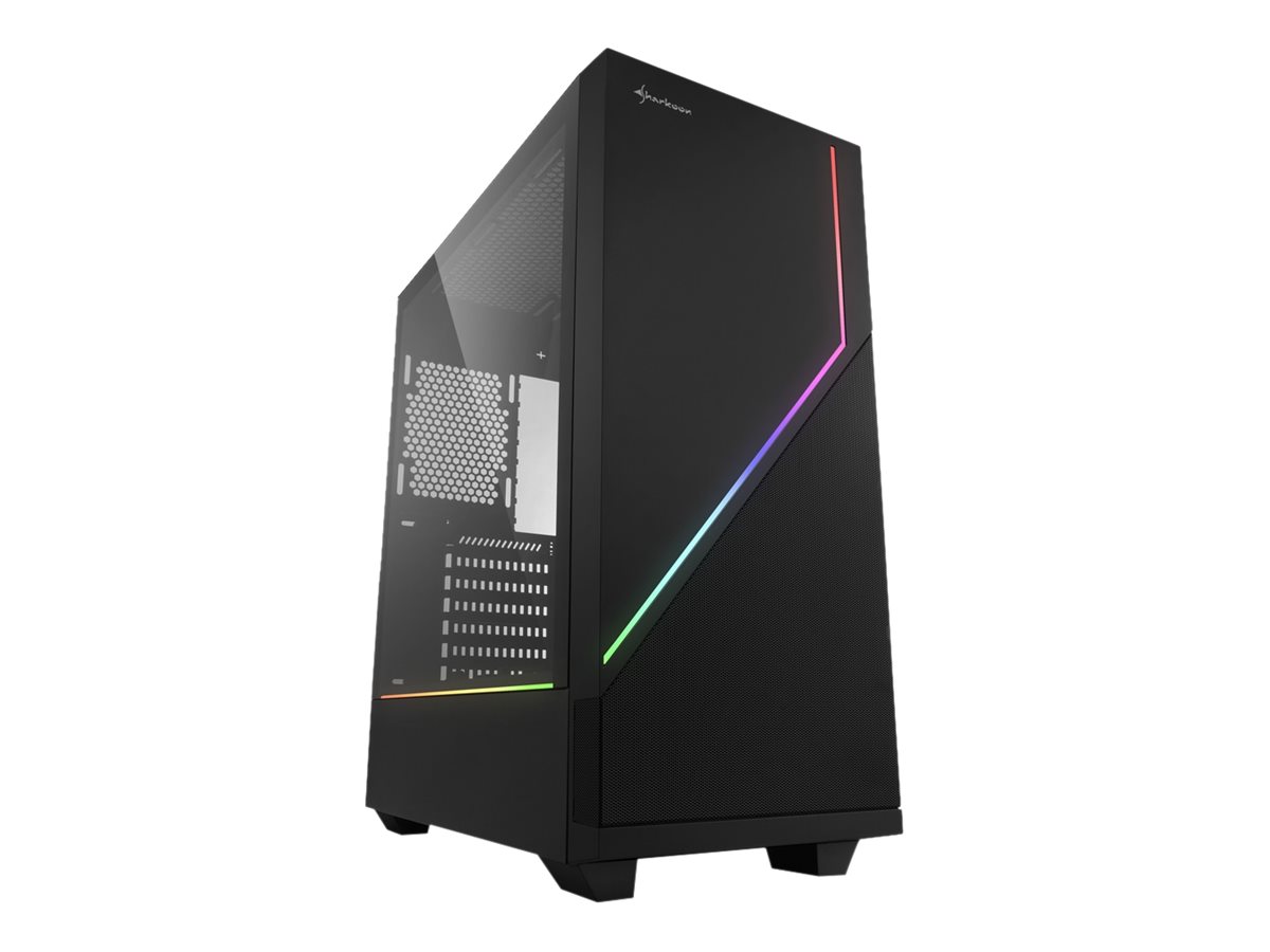 Sharkoon RGB FLOW, tower case (black, side panel of tempered glass) Kabinet - GEEKD.dk