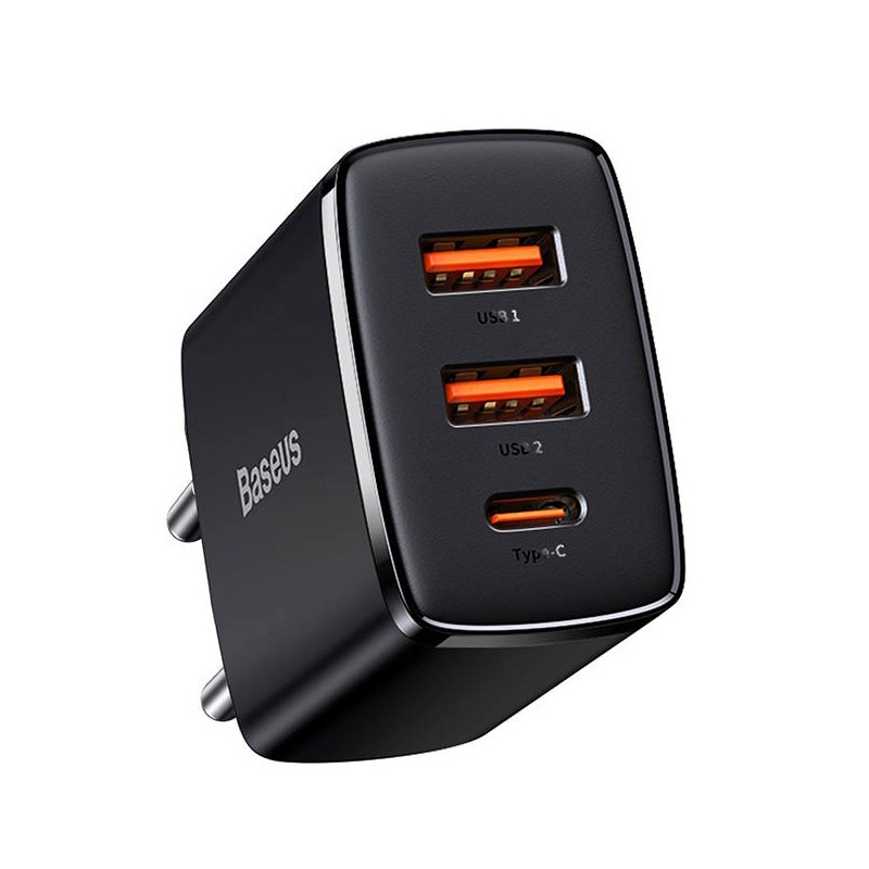 Baseus CCXJ-E01 oplader til mobil enhed Smartphone, SmartWatch, Tablet Sort Vekselstrøm Hurtig opladning Indendørs