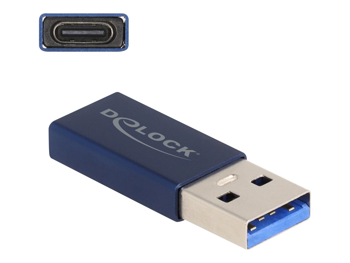 DeLOCK USB 10 Gbps USB Type-A male to USB Type-C active female blue