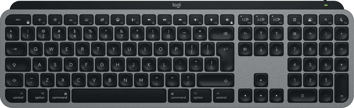 Logitech Master Series MX Keys S for Mac Tastatur Membran / saks Ja Trådløs US International