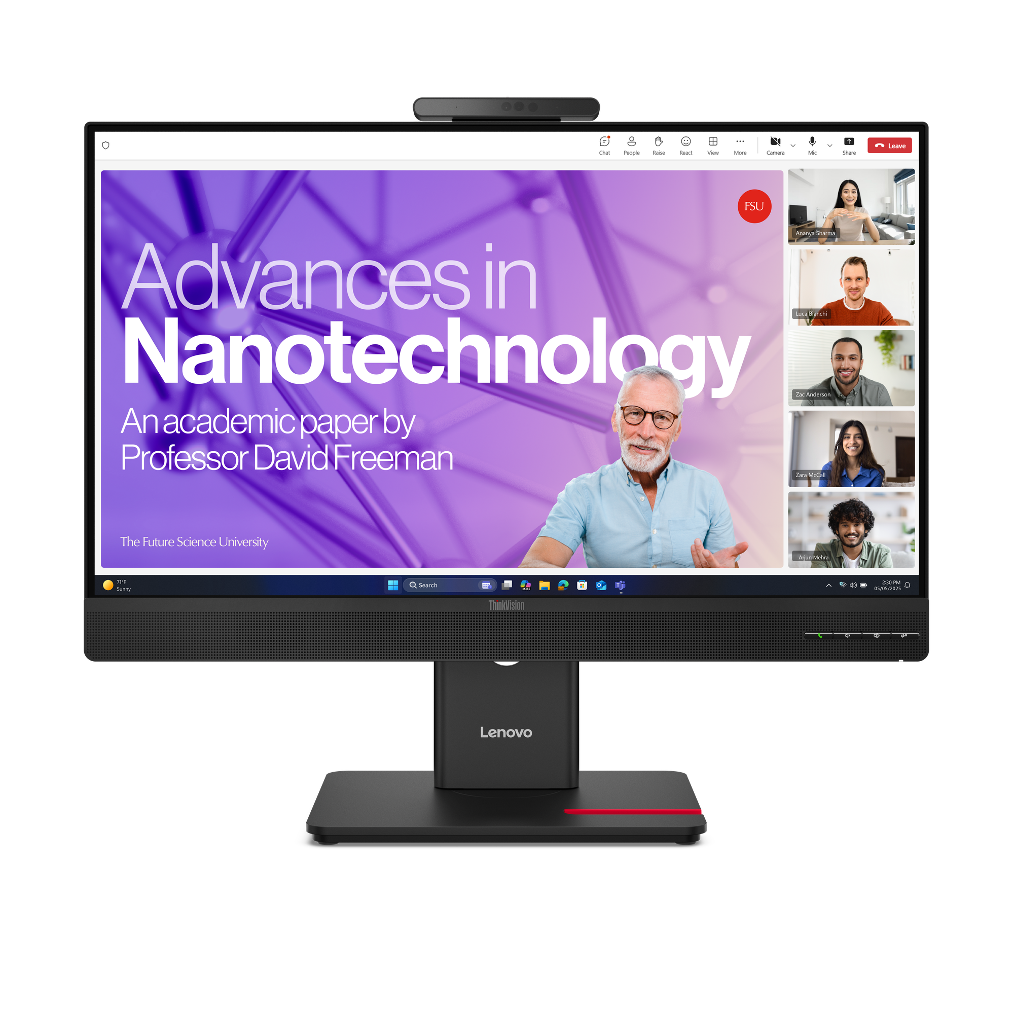 Lenovo ThinkVision T27qd-4v - LED-skærm - 27 - 2560 x 1440 QHD @ 120 Hz - IPS - 350 cd/m² - 1500:1 - 4 ms - HDMI, 2xDisplayPort, 2xUSB-C - højtalere - formørkelsessort