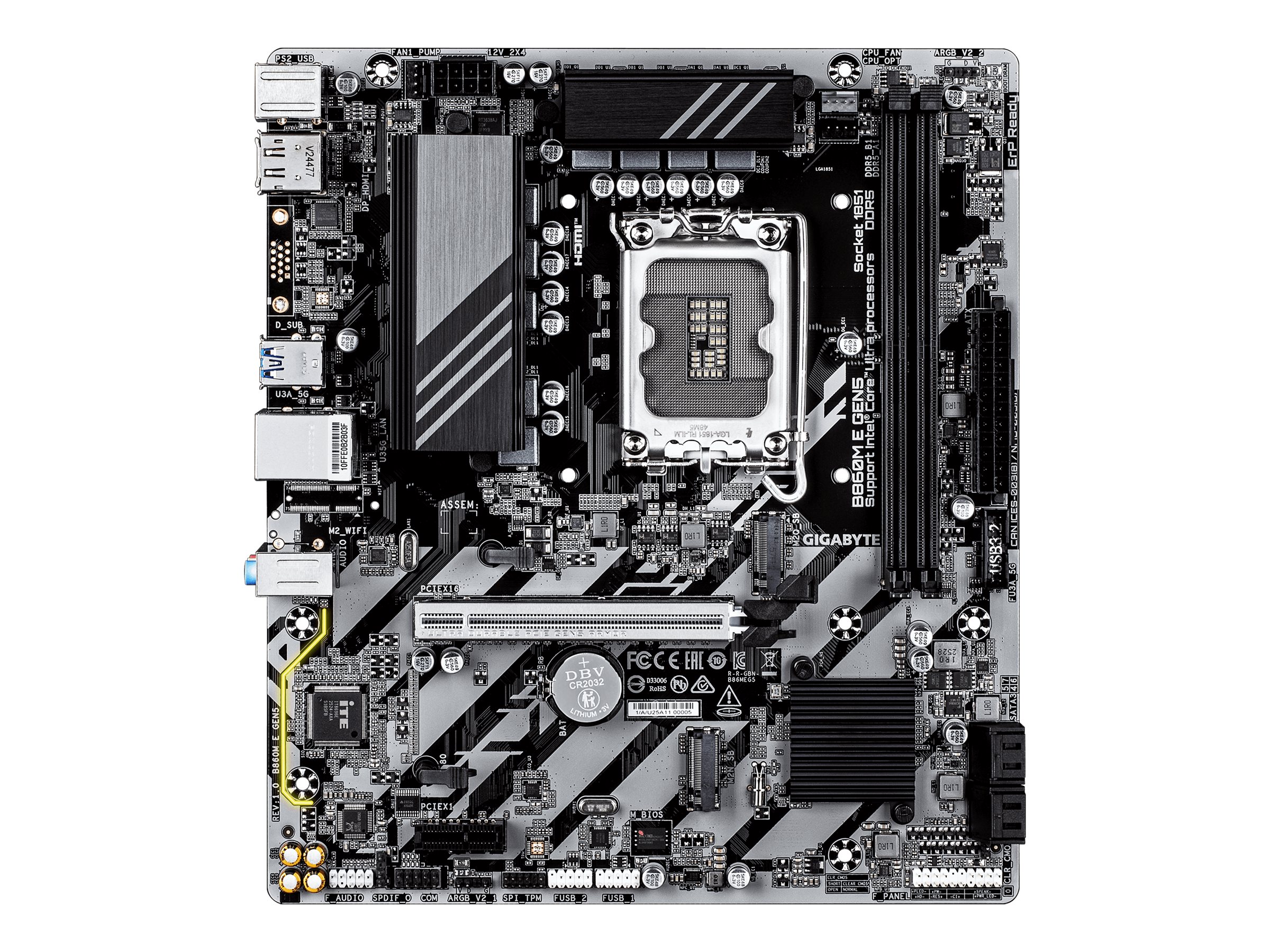 GIGABYTE B860M E GEN5 - motherboard - micro ATX - LGA1851 Socket - B860 Bundkort - Intel B860 Express - Intel LGA1851 socket - DDR5 RAM - Micro-ATX