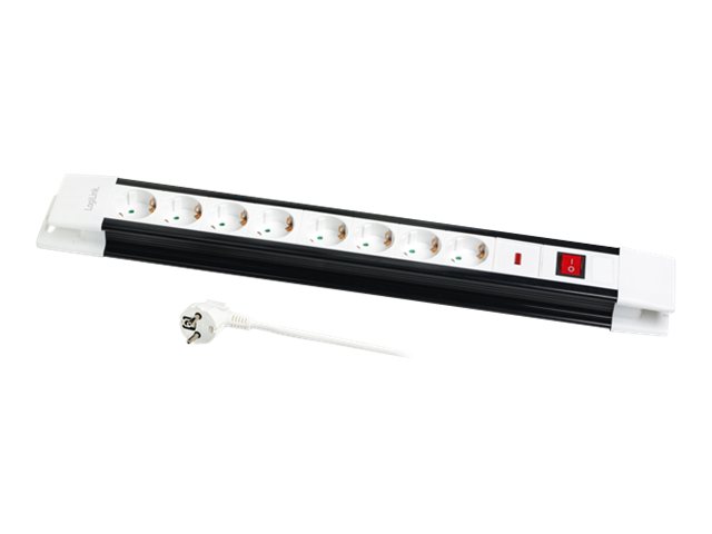 LogiLink Strømfordelingsenhed 8-stik 16A Sort Hvid 3m