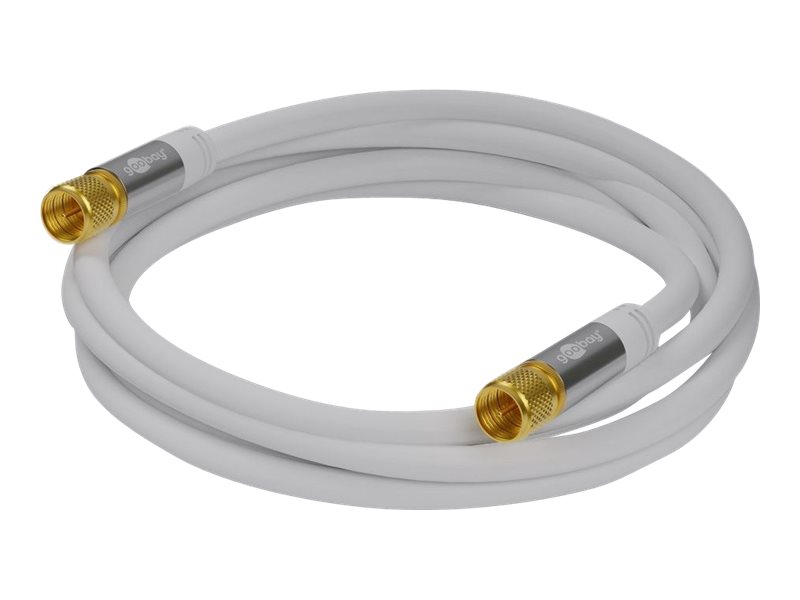 Goobay SAT-antennekabel (135 dB), 4x afskærmet guldbelagt, F-stik > F-stik, 3 m