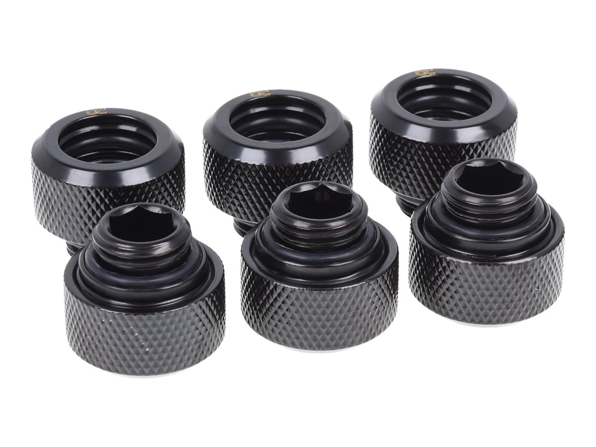 Alphacool Eiszapfen Connector Series HardTube Socket Flydende kølesystem kompressionsarmatur 1-pack Sort