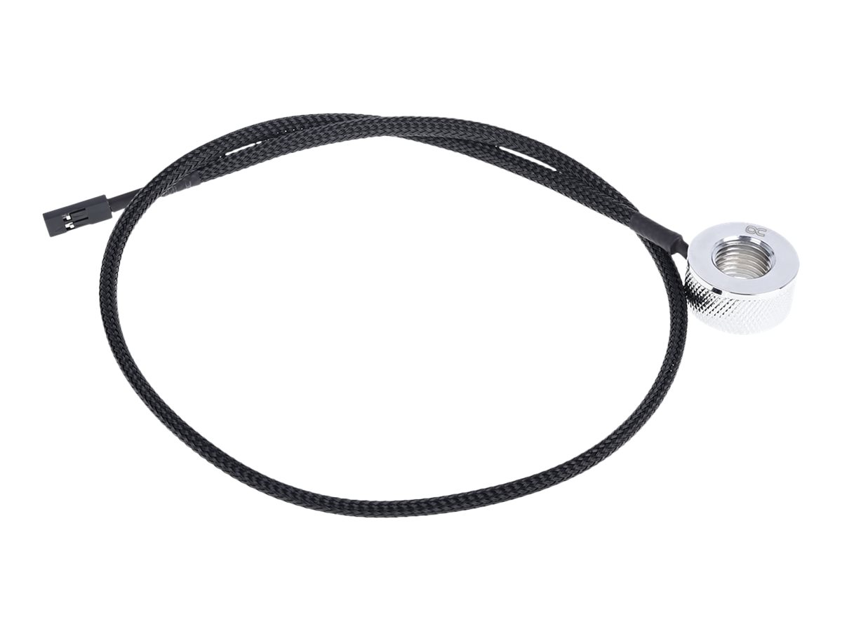 Alphacool Eiszapfen Temperature Sensor G1/4 IG/IG AG Adapter Flydende kølesystemtemperatursensor 1-pack Sort Sølv