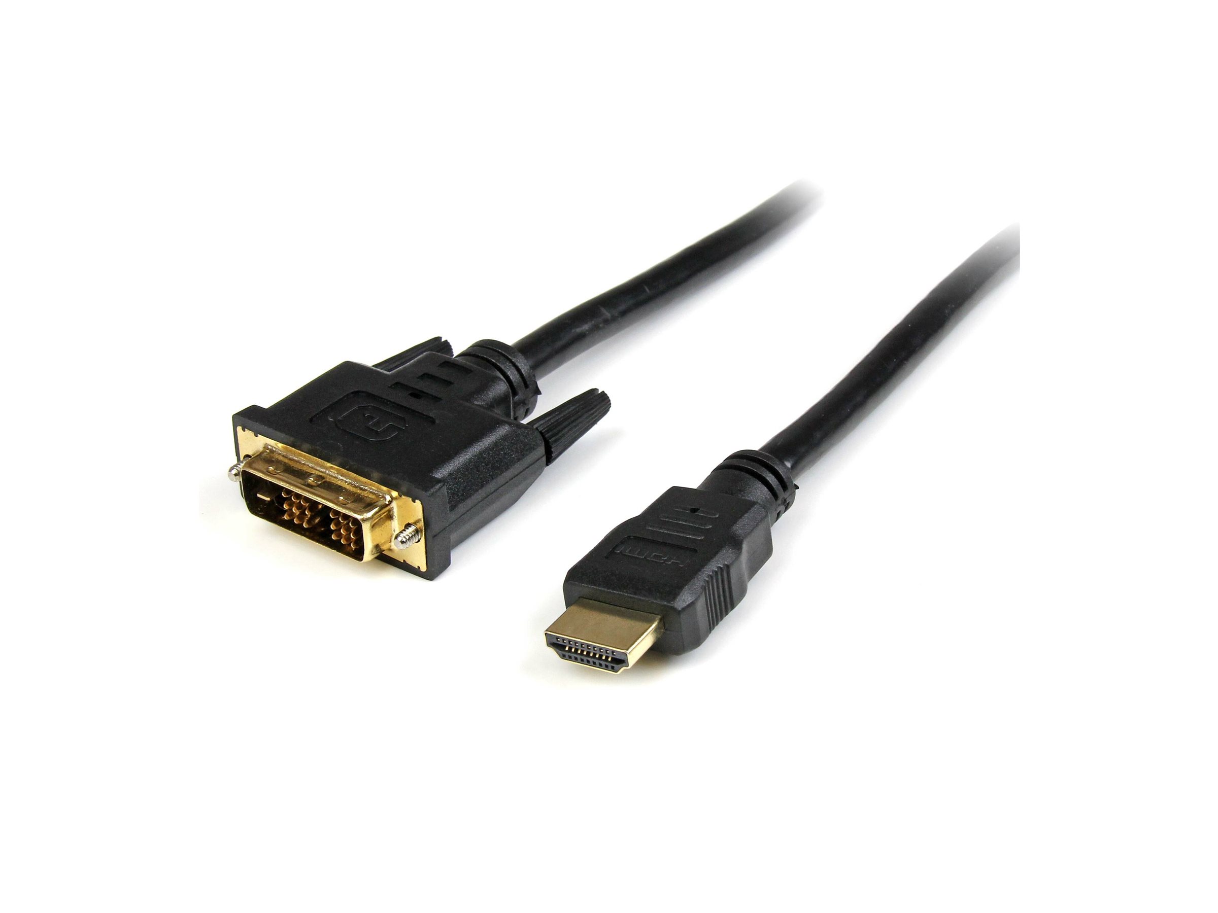 StarTech.com 6ft (1.8m) HDMI to DVI Cable, DVI-D to HDMI Display Cable (1920x1200p), Black, 19 Pin HDMI Male to DVI-D Male Cable Adapter, Digital billede