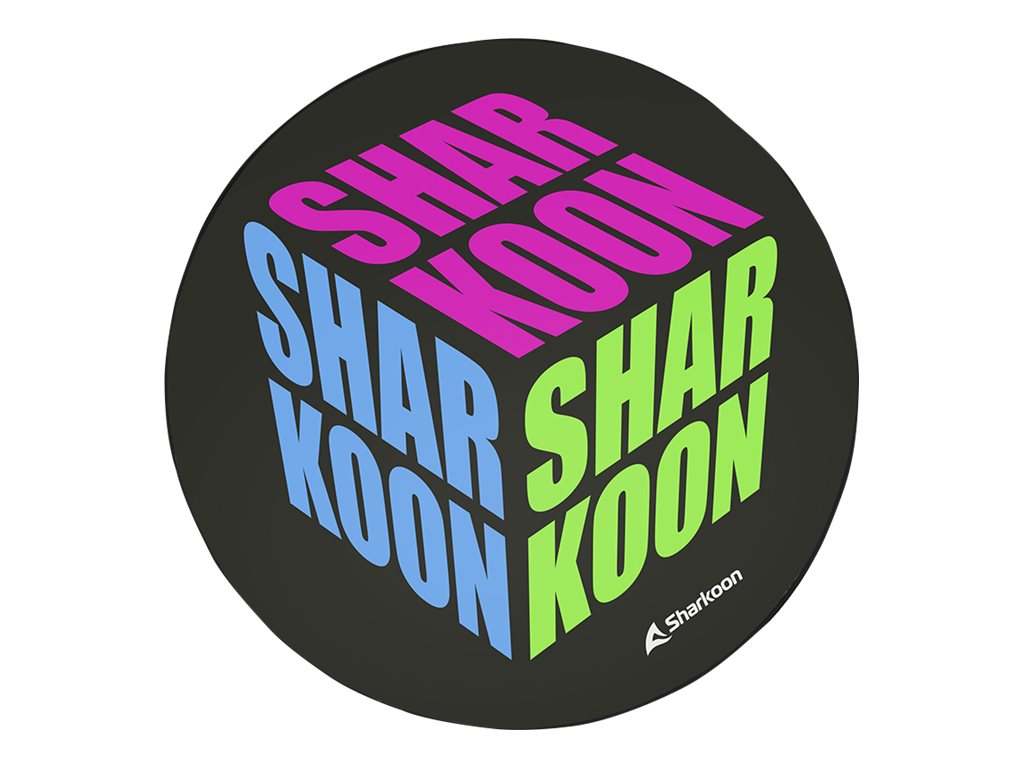 Sharkoon SKILLER SFM11 Cube - Stolemåtte for gaming - rund - 120 cm - blå, grøn, pink