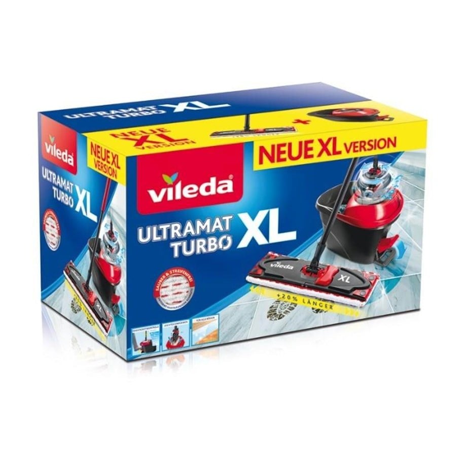 Vileda Ultramat Turbo XL rengøringsmoppe Tør&våd Mikrofiber Sort, Rød