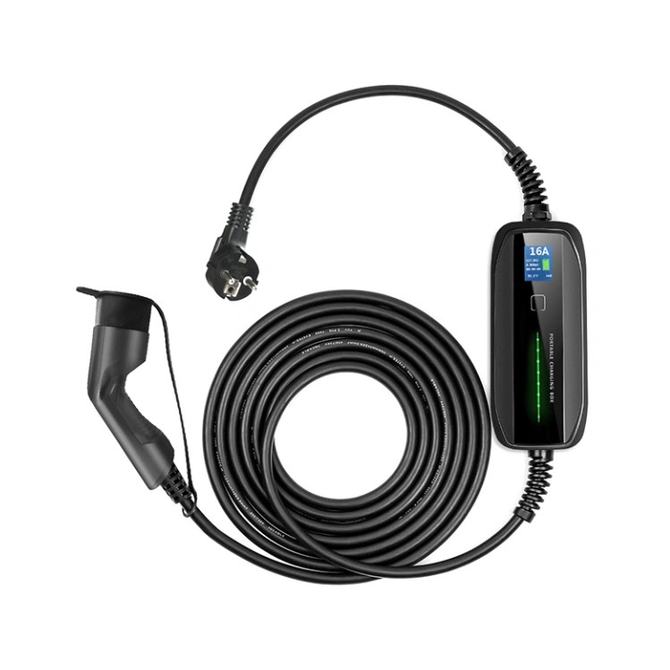 Extralink BS-PCD030 16A 3,6kW Schuko - 5.5m - Transportable EV Oplader kabel med LCD touch skærm - 1 fase