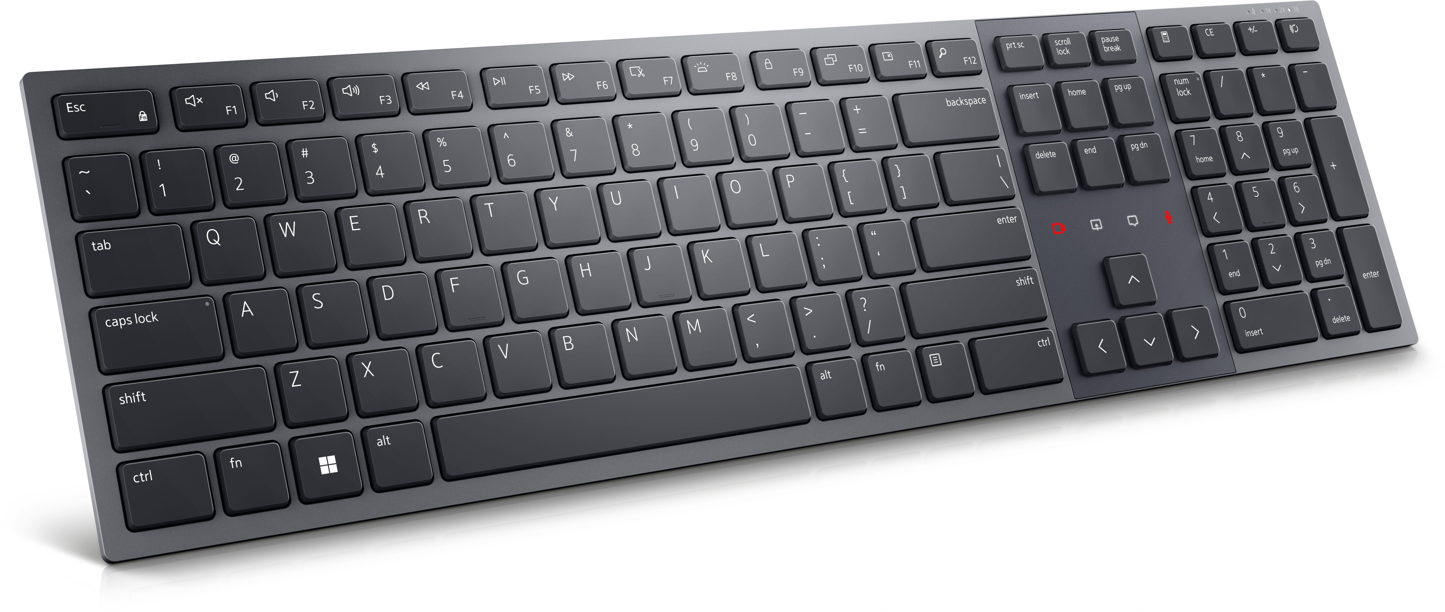 Dell Pro Premium Collaboration KB900 - Tastatur - samarbejde - bagbelyst - trådløs - 2.4 GHz, Bluetooth 5.1 - QWERTY - US International - grafit - med 3 years NBD Advance Exchange