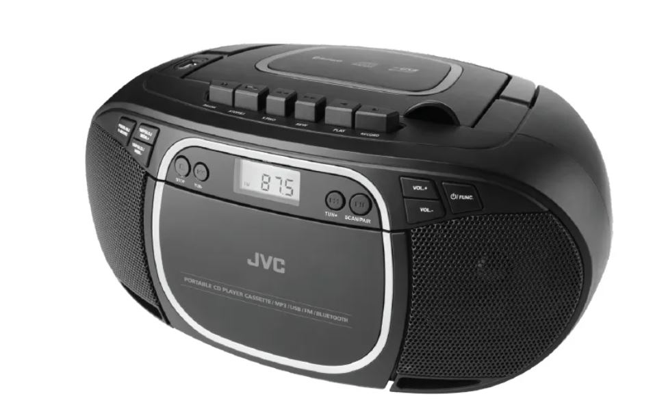 Bærbar CD-radio med kassette og Bluetooth - JVC RC-E451B (sort)