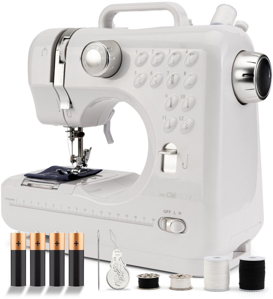 Clatronic NM 3795, Hvid, Semi-automatisk symaskine, Syning, Knapper, Løftestang, Dreje, Elektrisk, 7,2 W