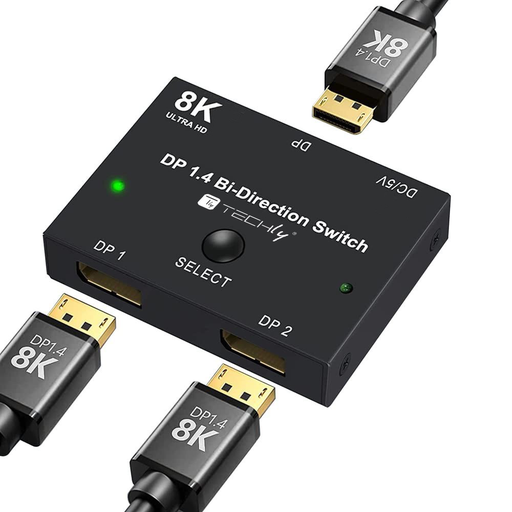 Techly IDATA-DP-2DP-8KT video-switch DisplayPort