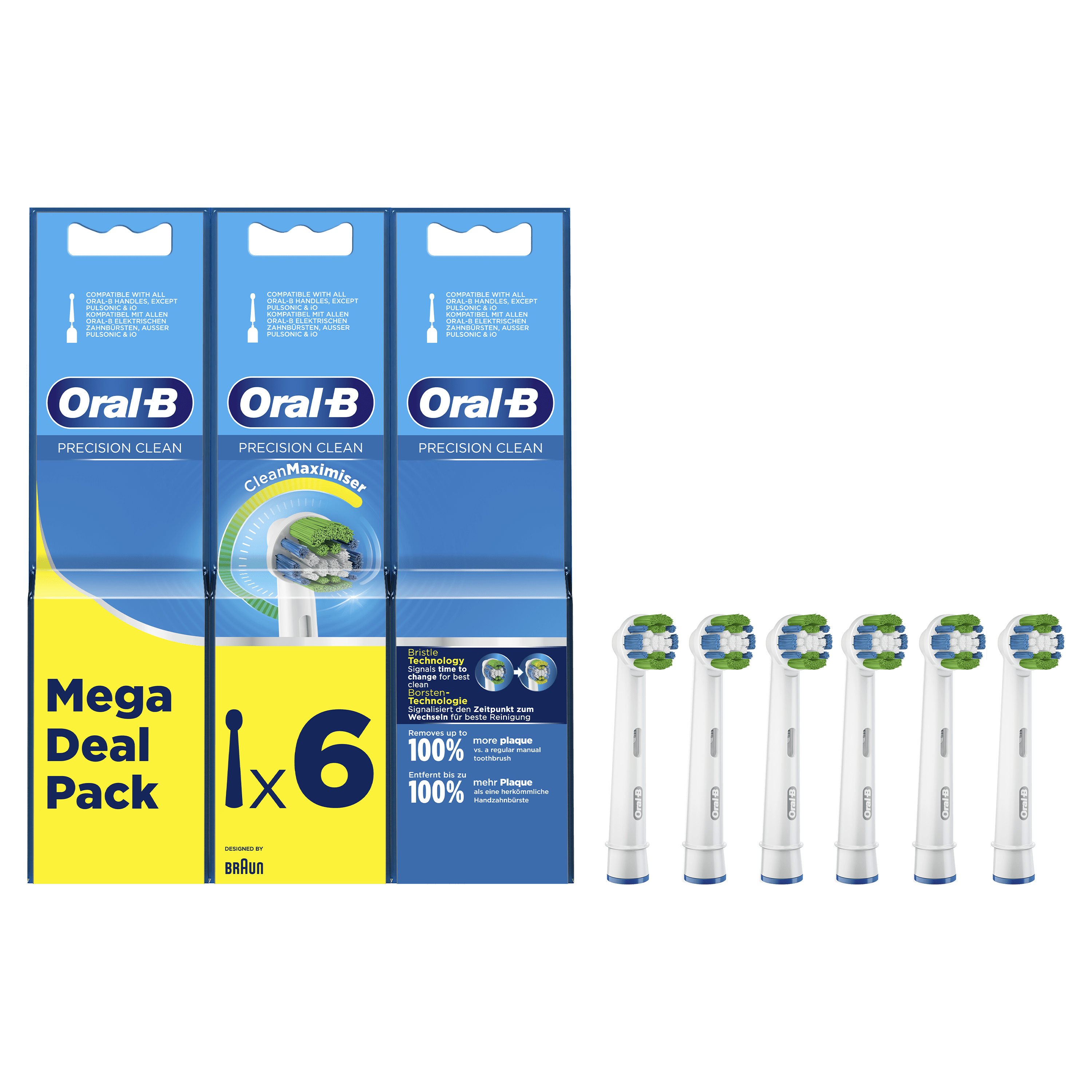 Oral-B Precision Clean 80339528 børstehoved til elektrisk tandbørste 6 stk Hvid