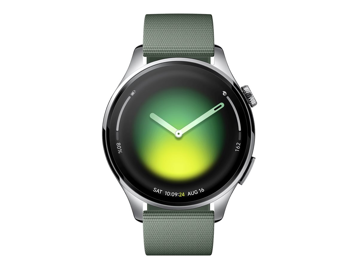 Xiaomi Watch 5 - 316L rustfrit stål - smart ur med rem - fluororubber - junipergrøn - håndledsstørrelse: 135-205 mm - display 1.54 - 32 GB - Bluetooth, Wi-Fi, NFC - 56 g