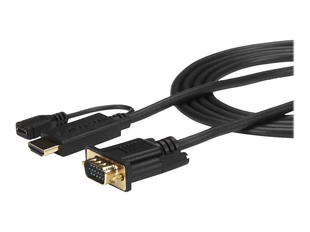 StarTech.com HDMI to VGA Cable - 3 ft / 1m - 1080p - 1920 x 1200 - Active HDMI Cable - Monitor Cable - Computer Cable (HD2VGAMM3) Videoadapterkabel 1m billede