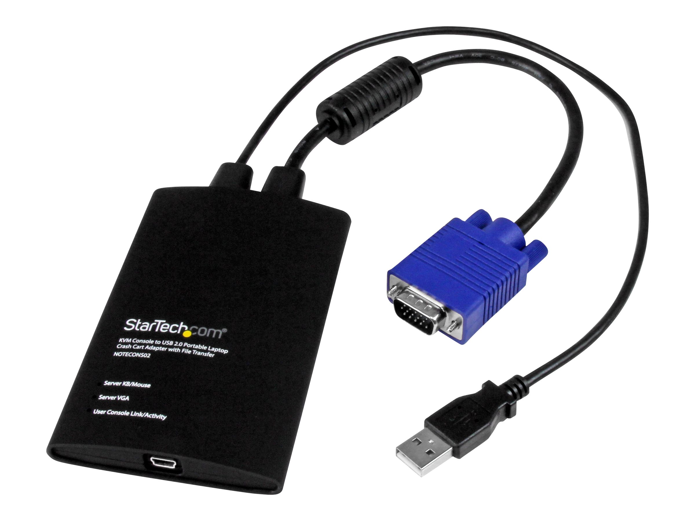 StarTech.com USB Crash Cart Adapter - File Transfer & Video - Portable Server Room Laptop to KVM Console Crash Cart (NOTECONS02) KVM switch Desktop