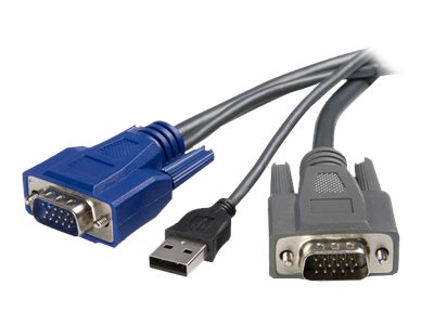 StarTech 6 ft Ultra-Thin USB VGA 2-in-1 KVM Cable (SVUSBVGA6) - Kabel til tastatur / video / mus (KVM) - USB, HD-15 (VGA) (han) til HD-15 (VGA) (han) - 1.8 m - sort - for P/N: SV1631DUSBU, SV1631DUSBUK, SV431DUSBU, SV831DUSBAU, SV831DUSBU, SV831DUSBUK