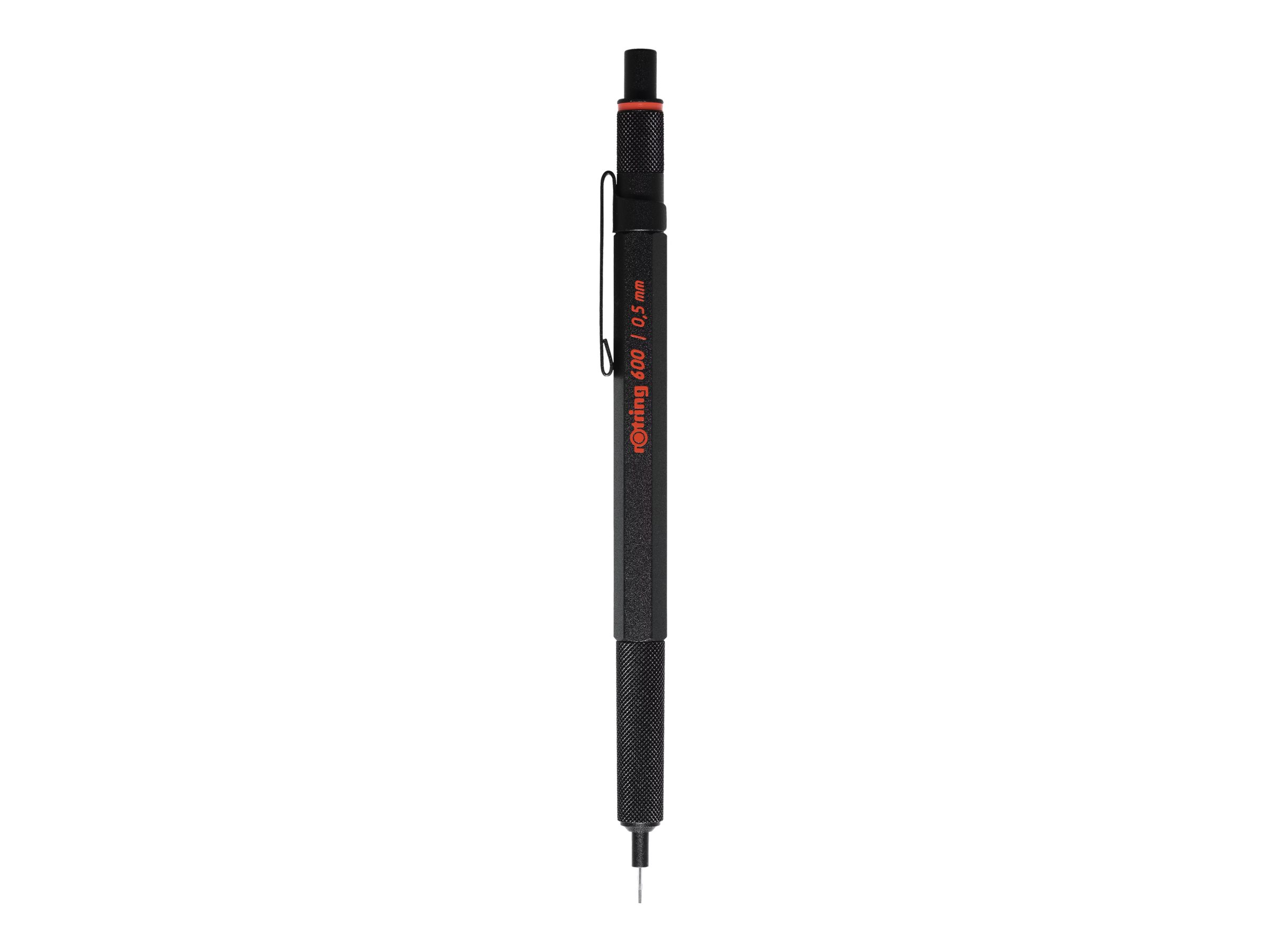 Rotring rOtring 600 mekanisk blyant | 0,5 mm | Sølv All-Metal Body Propelling Blyant | Skridsikkert knurled greb & sekskantet tønde