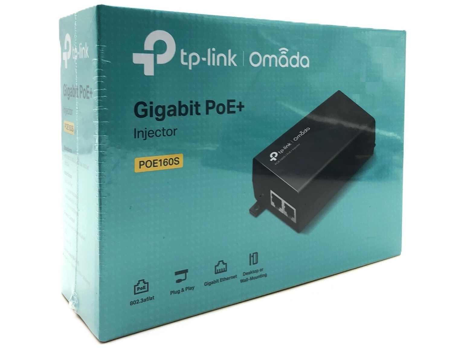 TP-LINK PoE+ Injector Adapter  TL-POE160S Ethernet LAN (RJ-45) ports 1x10/100/1000Mbps RJ45 data-in port, 1x10/100/1000Mbps RJ45 power and data-out port