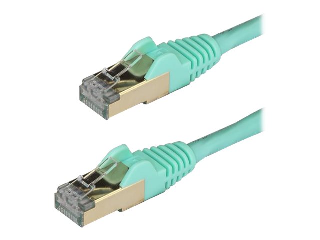 StarTech.com 1 m CAT6a Cable - 10 Category 6a Shielded Snagless RJ45 100W Patch Cord - 10GbE Aqua UL/TIA Certified CAT 6a Afskærmet parsnoet (STP) 1m