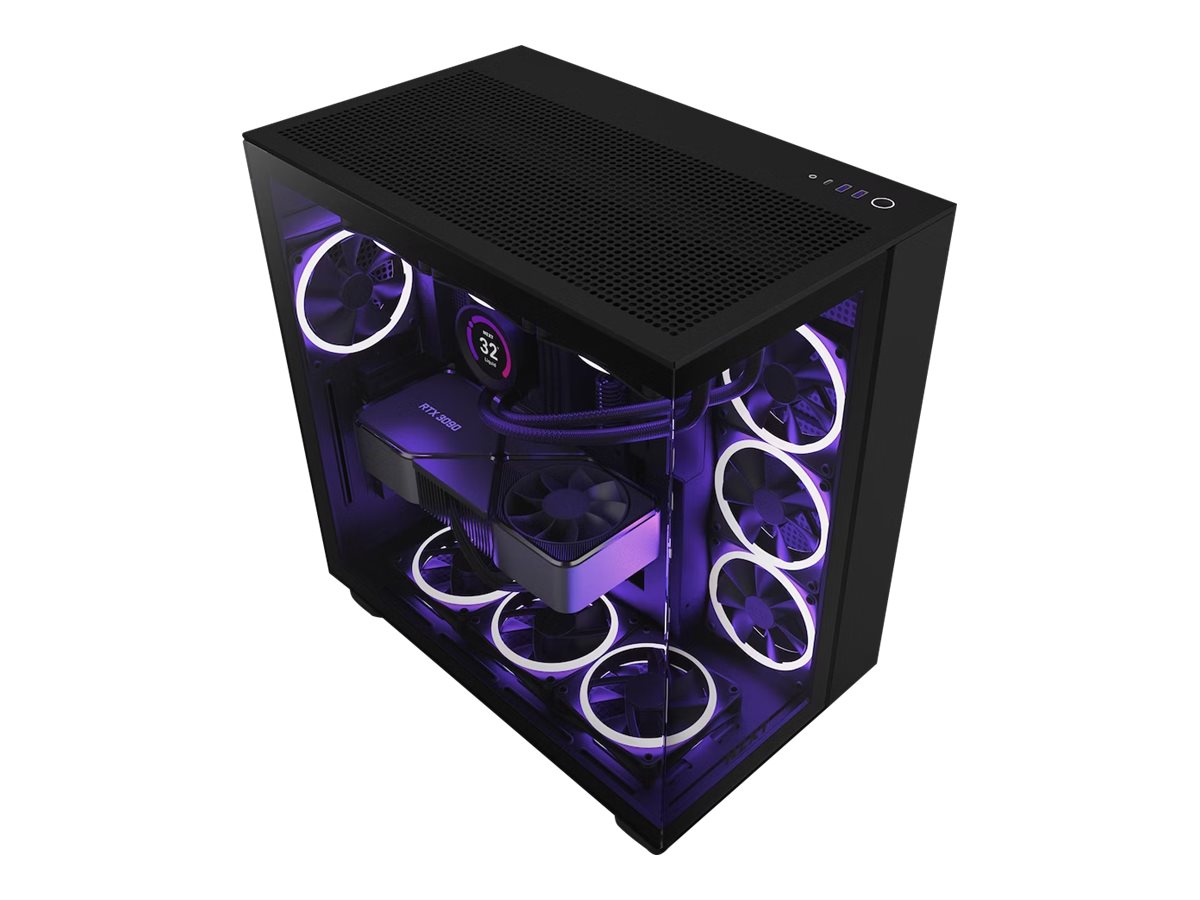 NZXT H9 Flow Black Dual Chamber Mid Tower Case Kabinet - GEEKD.dk