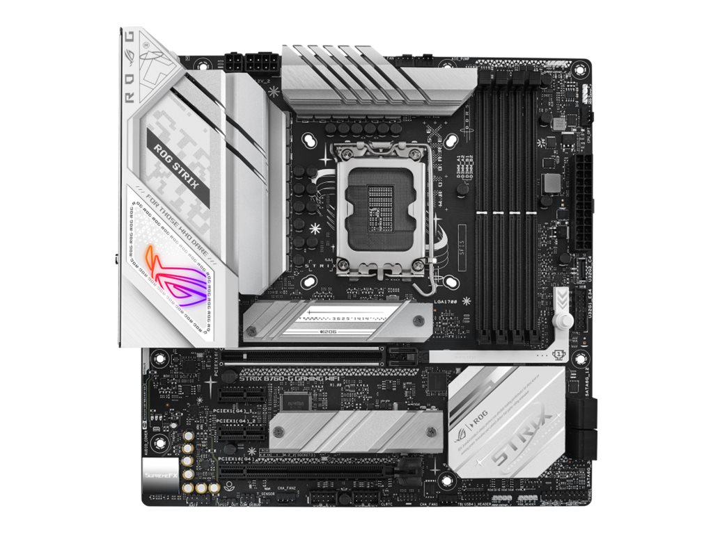 ASUS ROG STRIX B760-G GAMING WIFI - Bundkort - micro ATX - LGA1700 sokkel - B760 Chipset - USB-C 3.2 Gen 2x2, USB 3.2 Gen 1, USB 3.2 Gen 2, USB-C 3.2 Gen 1, USB-C 3.2 Gen2 - 2.5 Gigabit LAN, Wi-Fi 6E, Bluetooth - onboard grafik (CPU påkrævet) - HD Audio (8-kanaler)