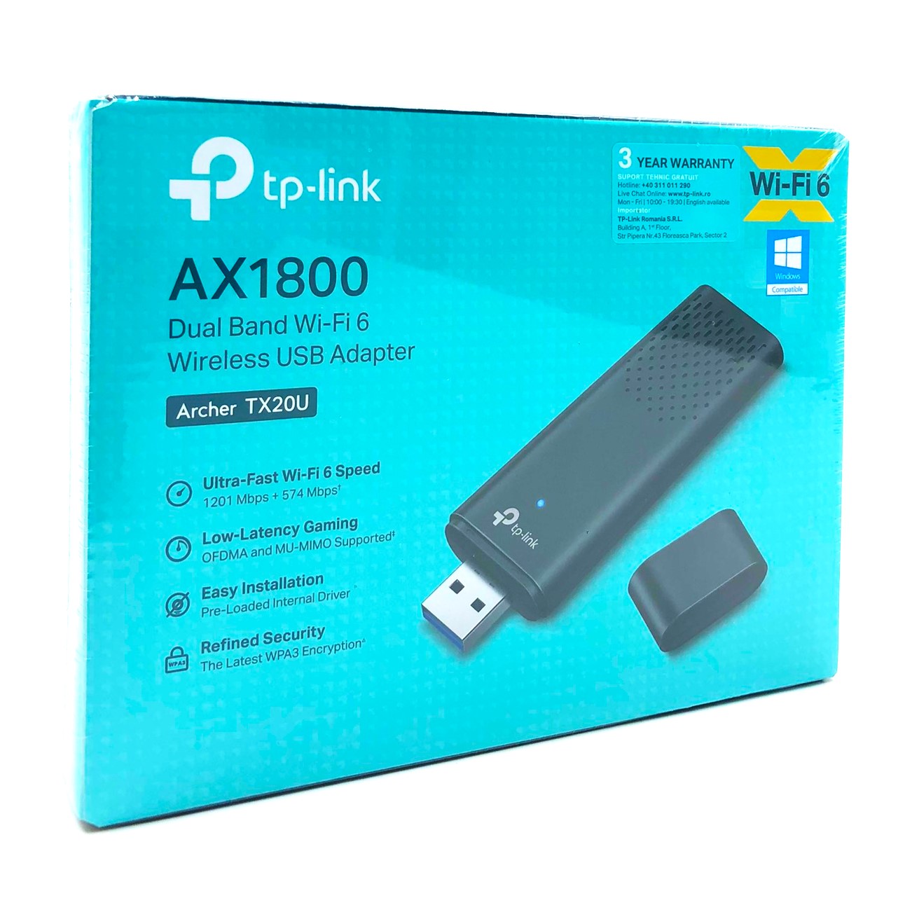 TP-Link Archer TX20U AX1800 Dual Band Wi-Fi 6 Wireless USB Adapter