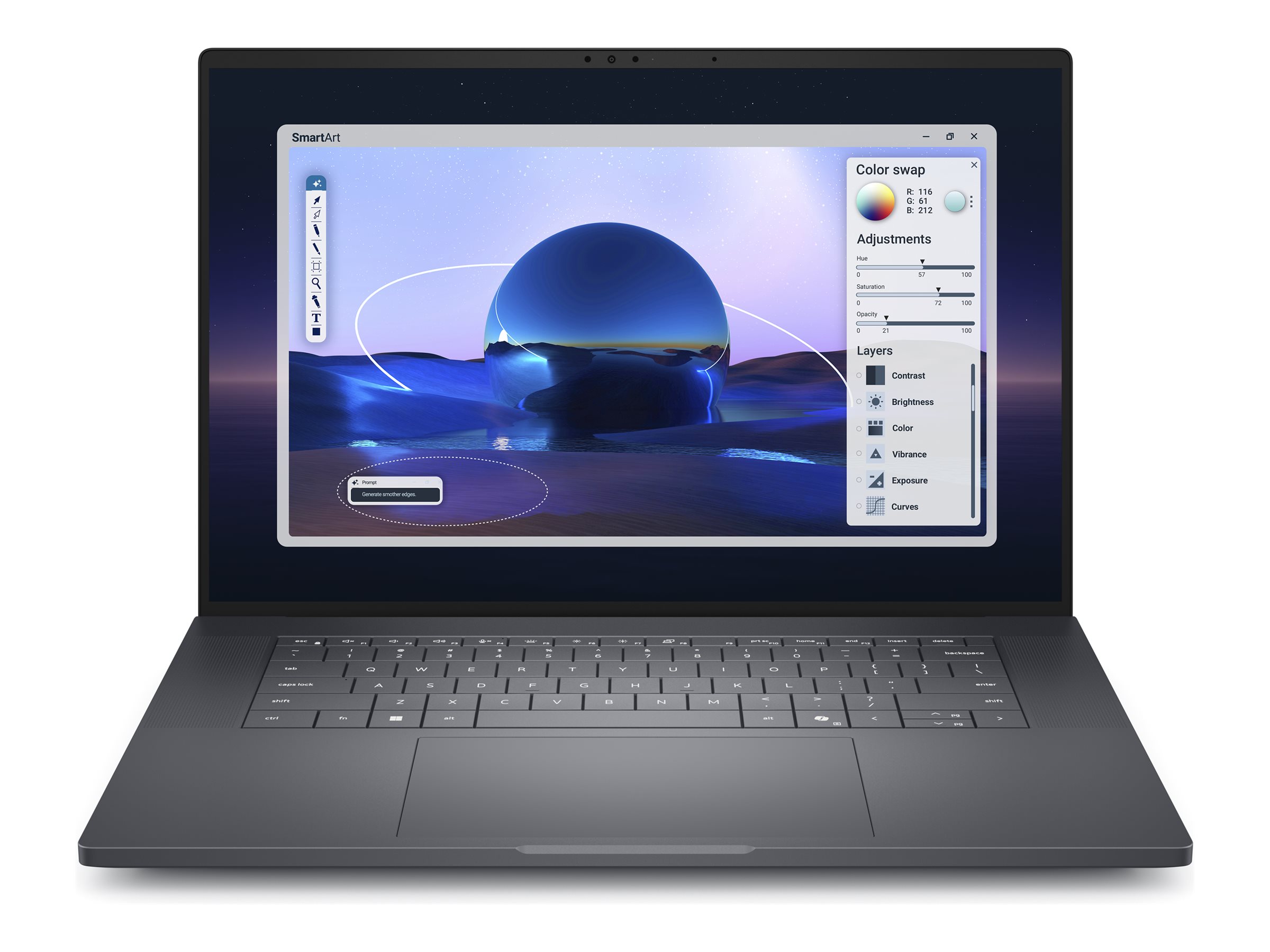 Dell Pro Max 16 Premium MA16250 16" 285H 1TB NVIDIA RTX PRO 2000 Blackwell / Intel Arc 140T Windows 11 Pro billede