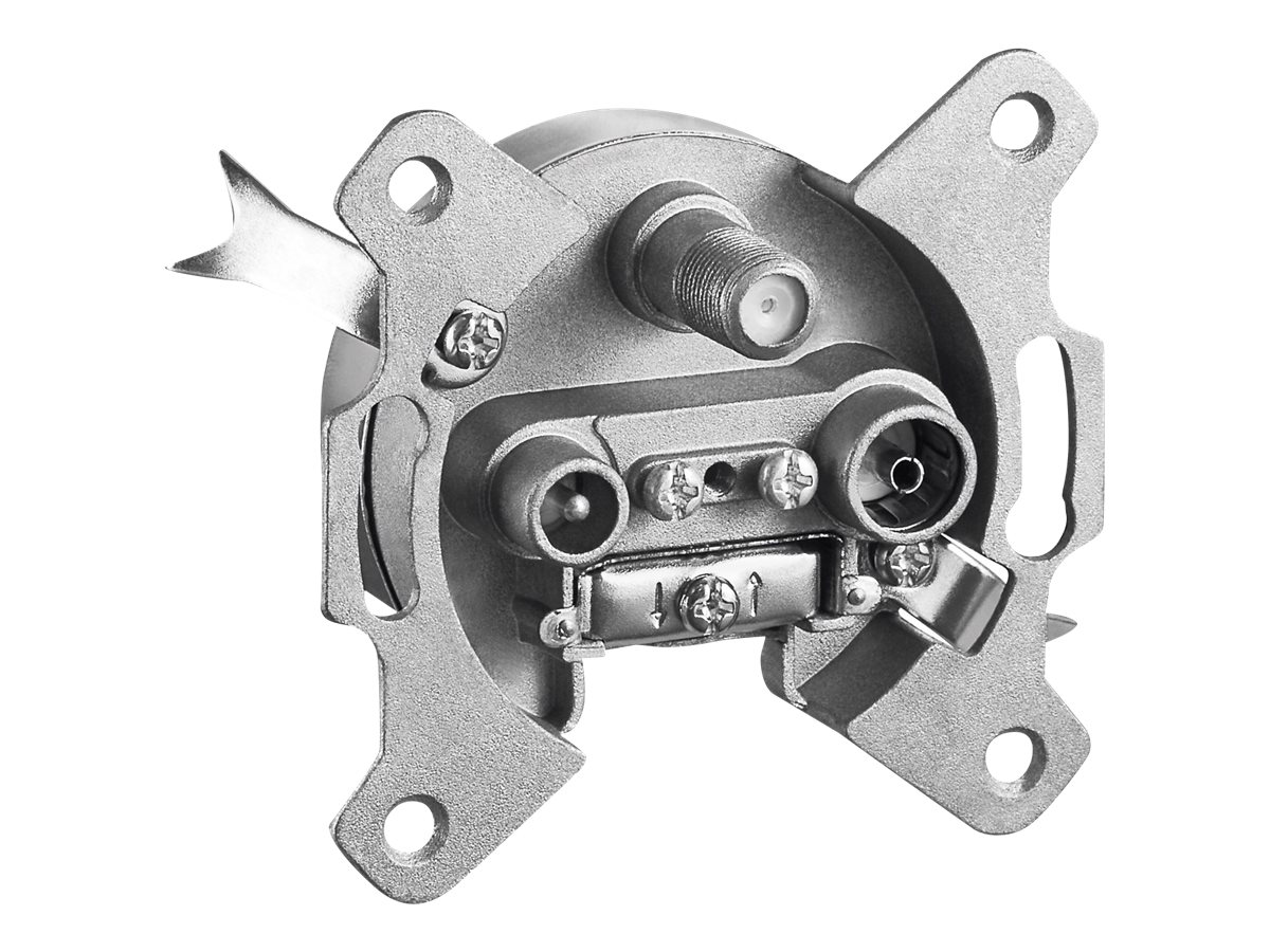 goobay 3-way antenna-wall-socket Antennesokkel Sølv