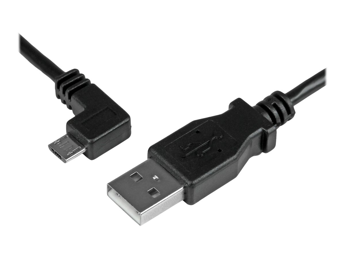 StarTech.com 2m 6 ft Micro-USB Charge-and-Sync Cable - Left-Angle Micro-USB - M/M - USB to Micro USB Charging Cable - 24 AWG (USBAUB2MLA) USB-kabel 2m