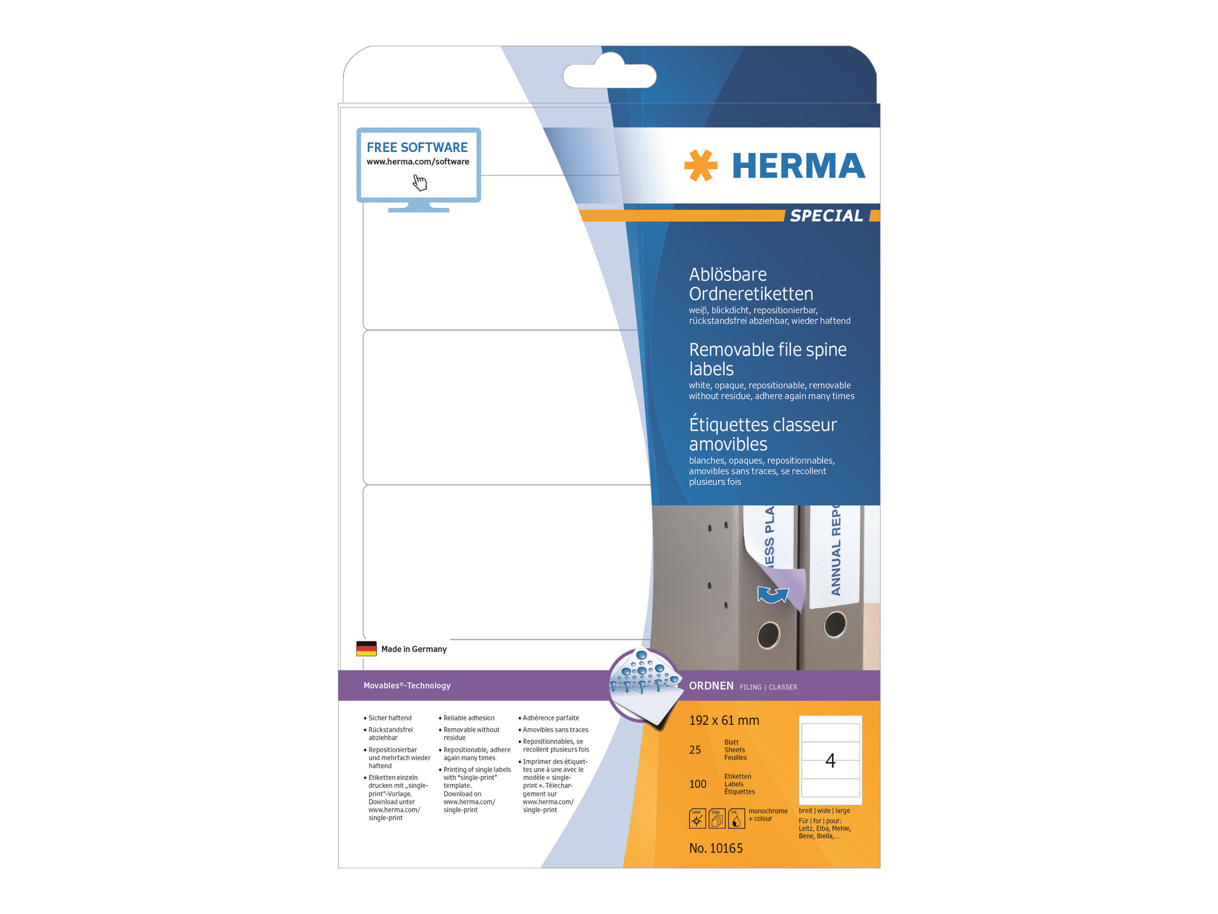 HERMA Special Uigennemsigtige mappemærkater 192 x 61 mm 100etikette(r)