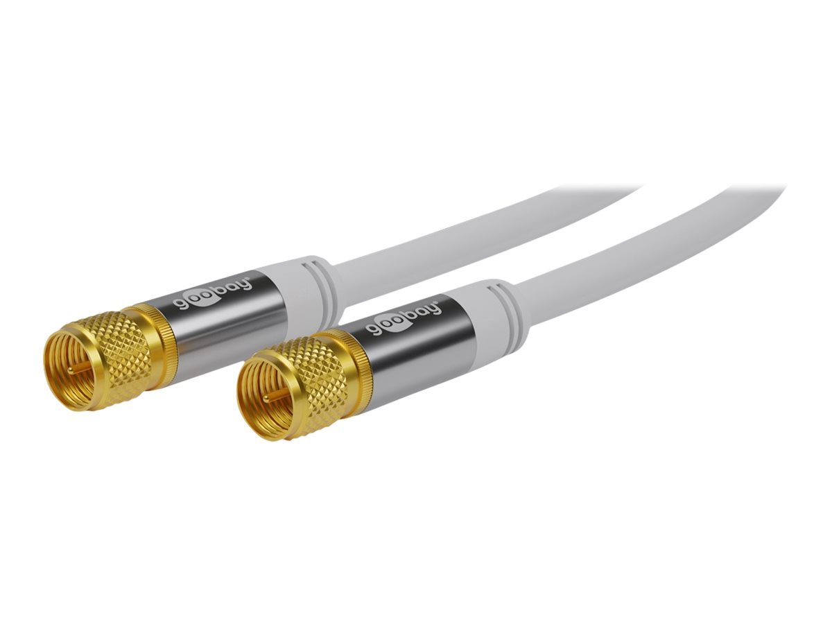 Goobay SAT-antennekabel (135 dB), 4x afskærmet guldbelagt, F-stik > F-stik, 1 m