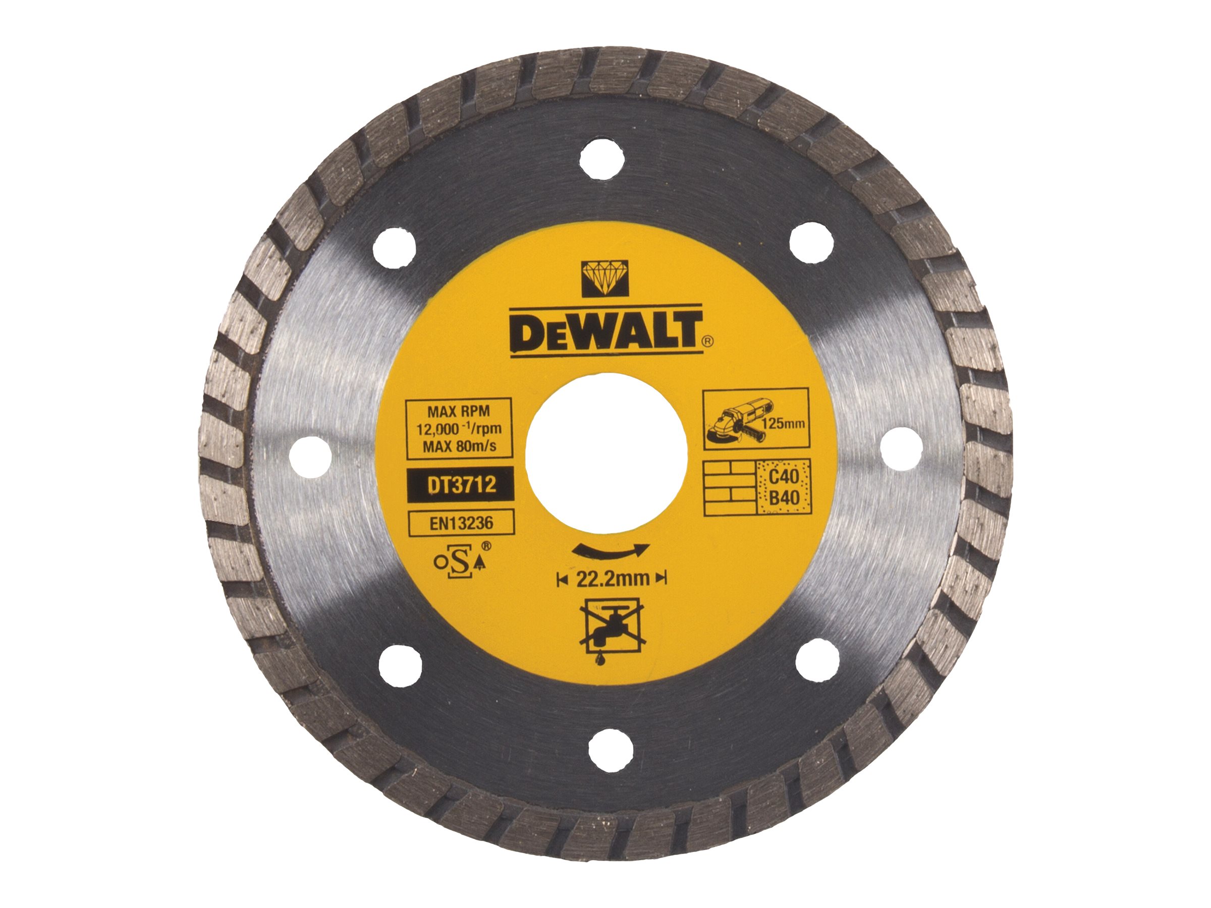 DeWALT - Diamantskæreskive - for beton, murerarbejde, flise - 125 mm