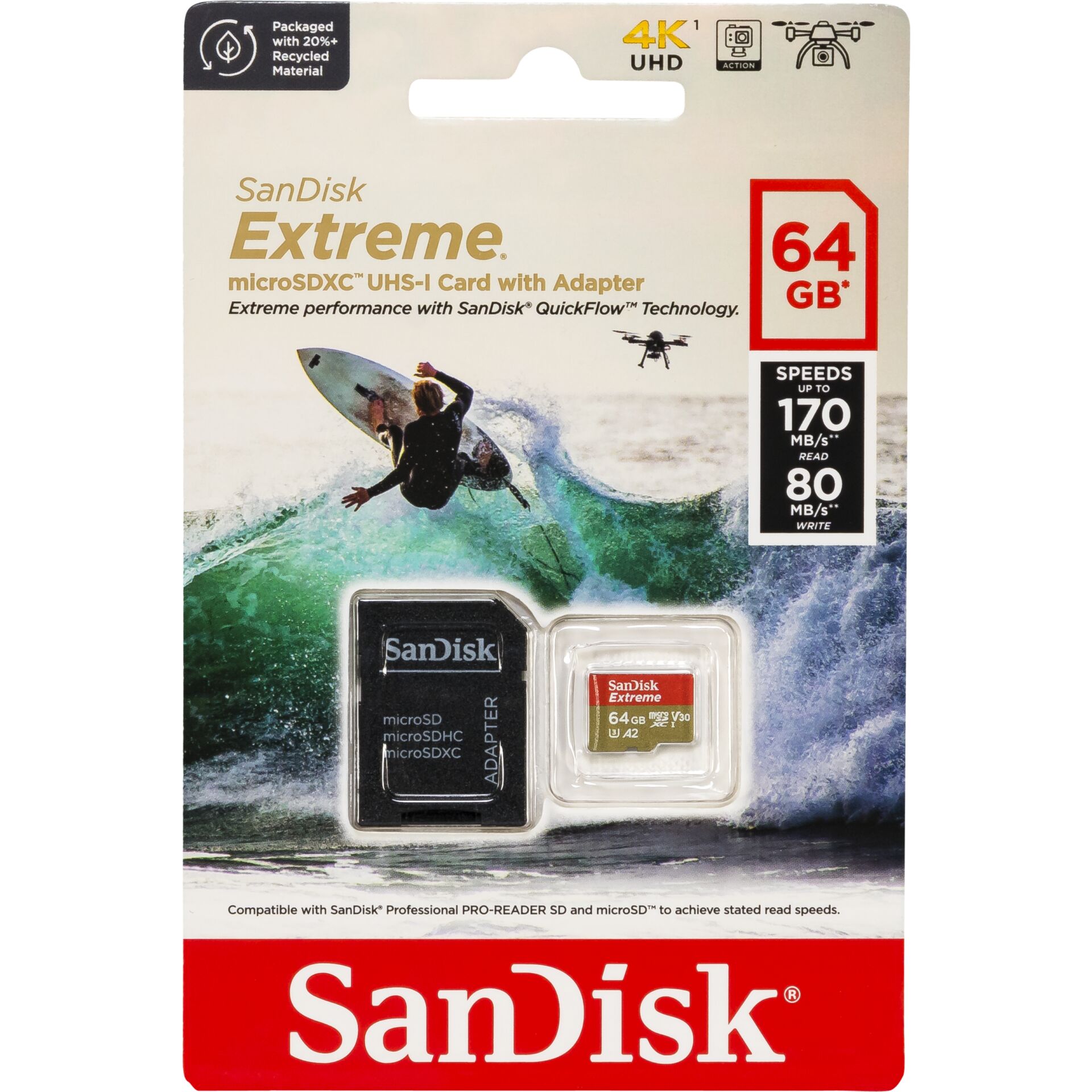 Sandisk Extreme 64 Gb Microsdxc Uhs-i Klasse 10 64gb Microsdxc Uhs-i