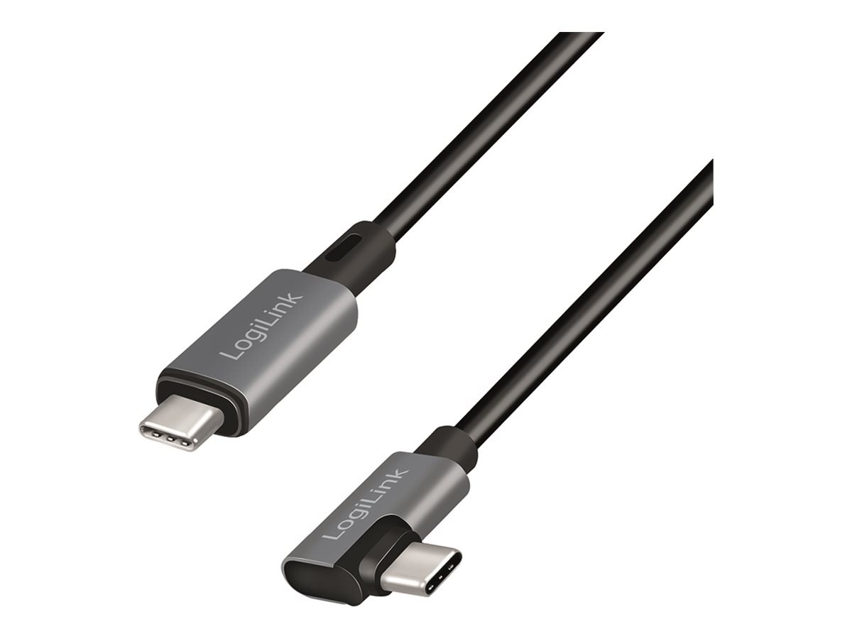 LogiLink CU0184, 3 m, USB C, USB C, USB 2.0, 0,48 Gbit/sek., Sort, Sølv