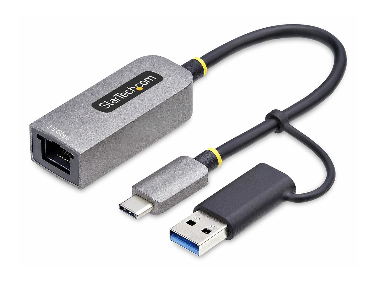 StarTech.com 2.5GbE USB-C to Ethernet Adapter with USB-A Converter - network adapter - USB-C 3.2 Gen 1 / Thunderbolt 3 - 10M/100M/1G/2.5 Gigabit Ethernet