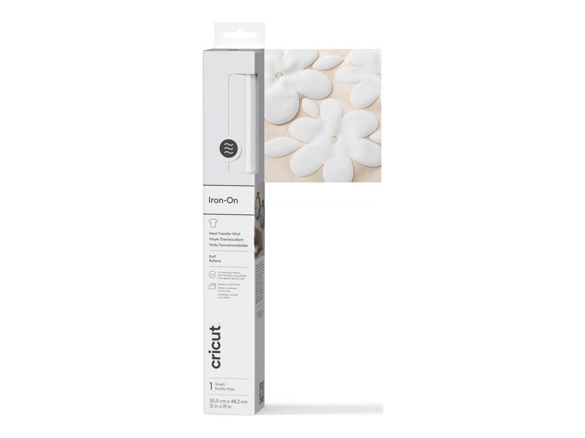 Cricut Iron-on Puff Varmeoverførselsmateriale Hvid