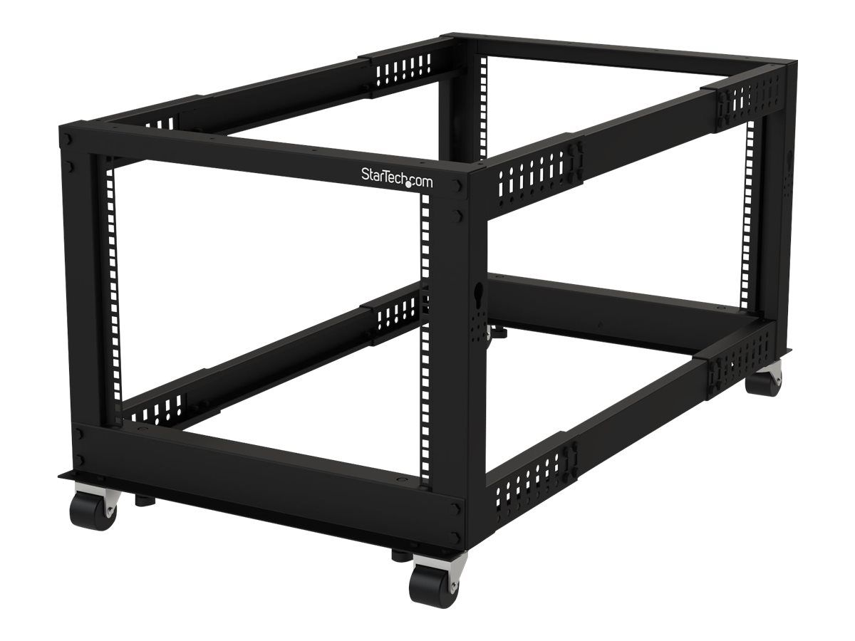StarTech.com 8U 19" Open Frame Server Rack - Compact, 4 Post, Adjustable Depth (22 to 40") - Mobile Network Rack - HP ProLiant ThinkServer Rack Sort
