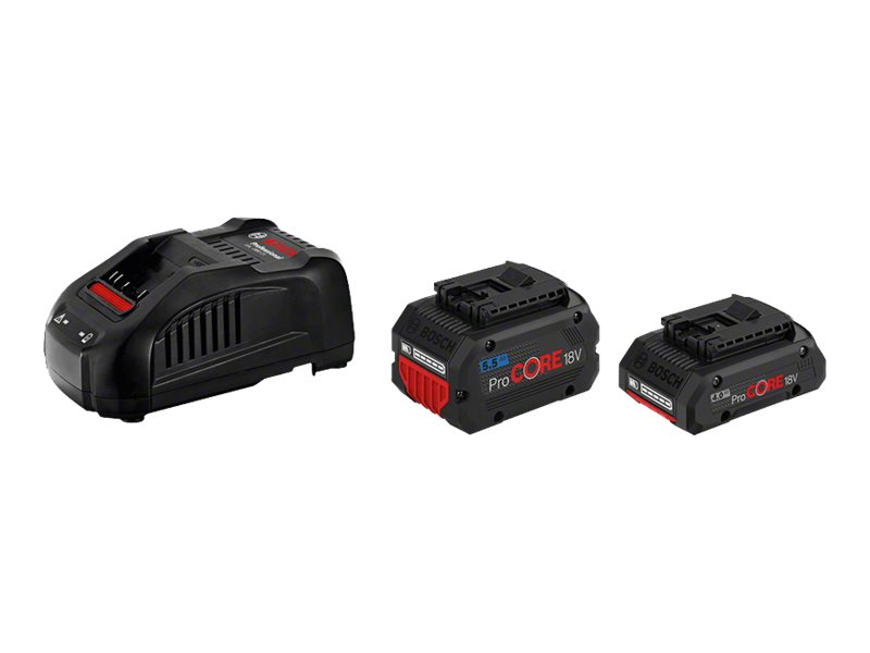Bosch ProCORE18V 4.0Ah + ProCORE18V 5.5Ah + GAL 1880 CV Professional Batteri Li-ion