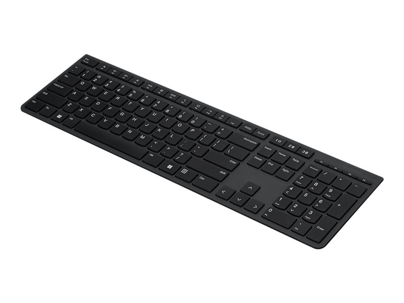 Lenovo Professional - Tastatur - kan genoplades - full size - trådløs - 2.4 GHz, Bluetooth - Amk. engelsk - grå - brun kasse - for ThinkCentre M60q Chromebox  M70t Gen 3  ThinkPad L14 Gen 2  T16 Gen 1  X1 Yoga Gen 7