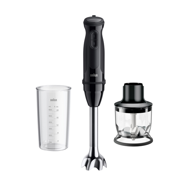 Braun MultiQuick 3 MQ30201M Stavblender, Nedsænkning blender, 0,6 L, 900 W, Sort, Satin stål