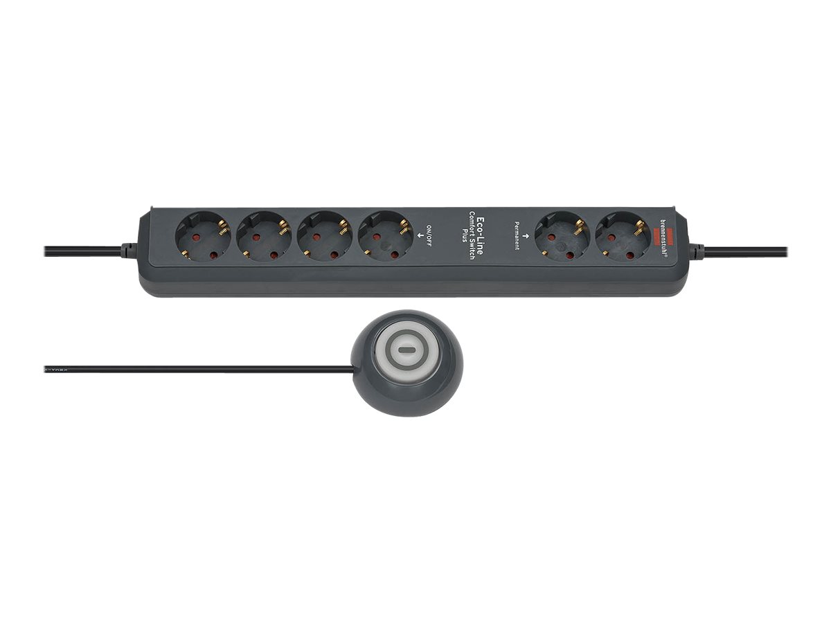 brennenstuhl Eco-Line Extension Socket Comfort Plus EL CSP 24 6-way 1,5m H05VV-F 3G1,5 2 permanent, 4 switchable Stikdåse 6-stik Grå 1.5m