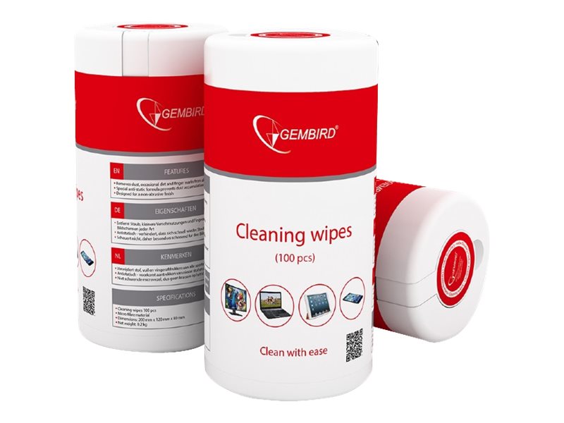 Gembird Wipes for cleaning TFT/LCD/ screens (100PC