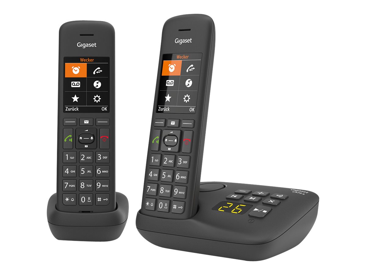 Fastnettelefon med svarer Gigaset C575A Duo â sort (Analog/DECT)