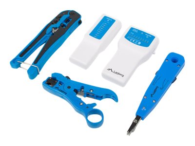 Lanberg NT-0302 Network Toolkit RJ45 RJ11 Cable Tester - Crimping Stripping LSA-Insertion Tool