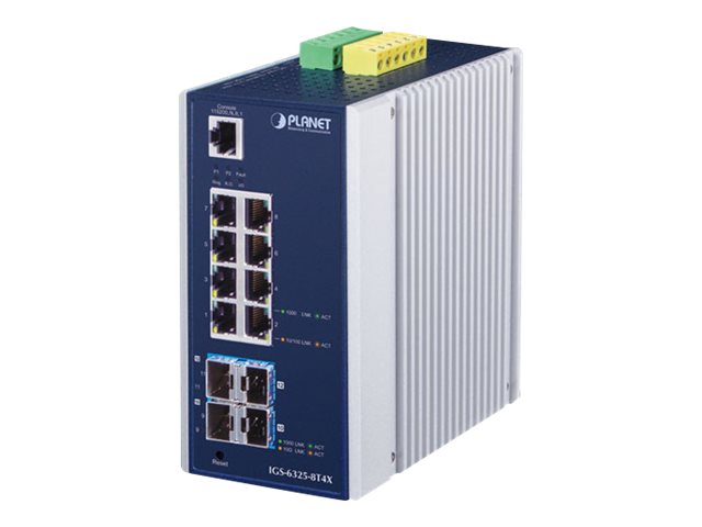 PLANET IGS-6325-8T4X Industrial L3 8-Port 10/100/1000T + 4-Port 10G SFP+ Managed Ethernet Switch