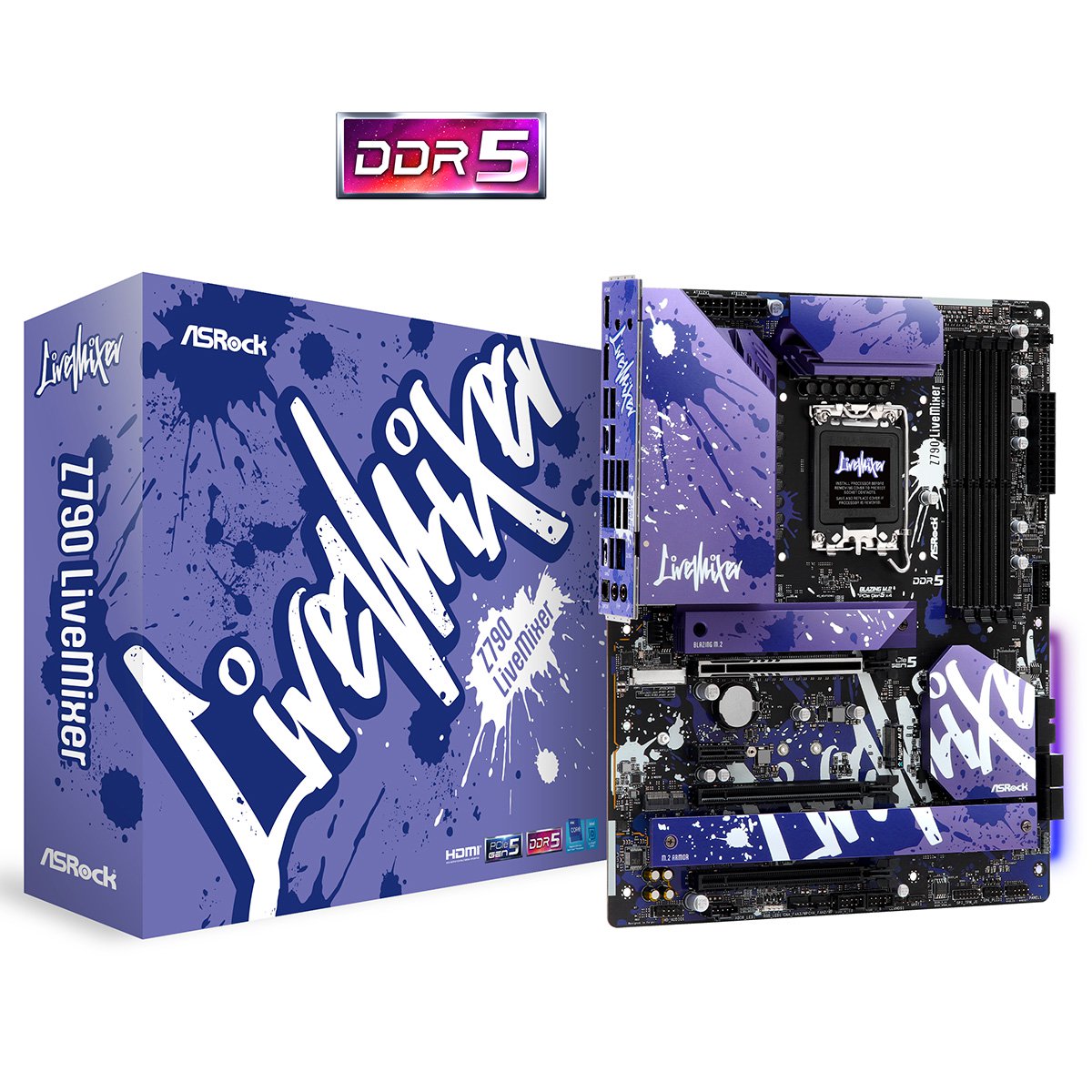 ASRock Z790 LiveMixer - Bundkort - ATX - LGA1700 sokkel - Z790 Chipset - USB-C 3.2 Gen 2x2, USB 3.2 Gen 1, USB 3.2 Gen 2, USB-C 3.2 Gen2 - 2.5 Gigabit LAN - onboard grafik (CPU påkrævet) - High Definition Audio (7.1-kanal)